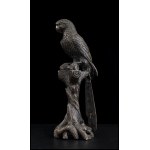 A BRONZE PARROT ON PERCH Austria, early 20th century