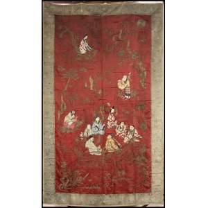 AN EMBROIDERED SILK PANEL China, Qing dynasty, 19th century