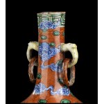 A POLYCHROME ENAMELLED PORCELAIN BOTTLE VASE China, early 20th century