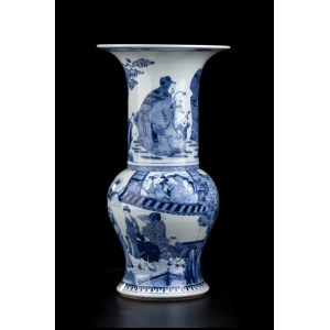 A 'BLUE AND WHITE' PORCELAIN BALUSTER VASE, YENYEN China, 19th-20th century