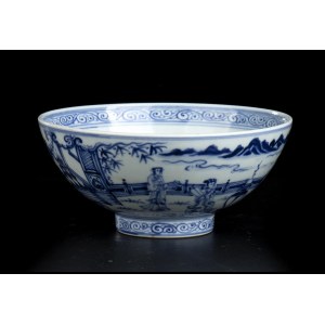 A LARGE 'BLUE AND WHITE' PORCELAIN BOWL China, 20th century