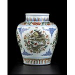 A POLYCHROME ENAMELLED PORCELAIN JAR China, 20th century