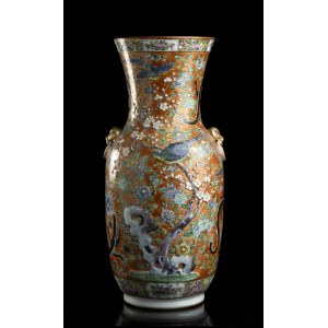 A POLYCHROME ENAMELLED PORCELAIN BALUSTER VASE China, 19th-20th century