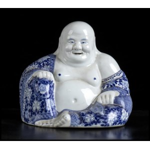 A 'BLUE AND WHITE' PORCELAIN BUDAI China, 20th century