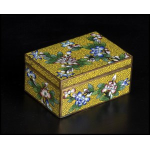 A CLOISONNÉ ENAMELED METAL BOX AND COVER China, 20th century