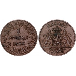 German States Nassau 1 Pfennig 1860