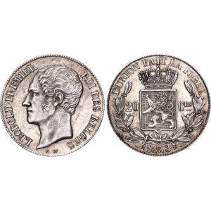 Belgium 20 Centimes 1853