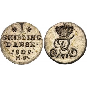 Denmark 1 Skilling Dansk 1809 MF