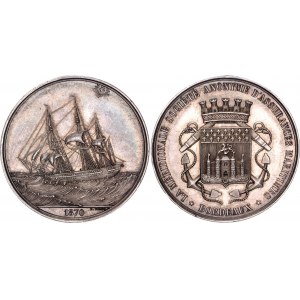 France Silver Medal The Meridionale Anonymous Maritime Insurance Society - Bordeaux 1870