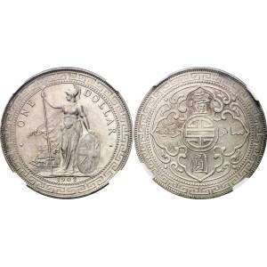 Great Britain 1 Trade Dollar 1902 B NGC MS63