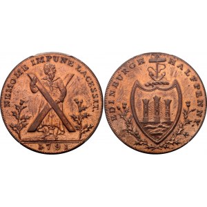 Scotland 1/2 Penny Token 1791 PCGS AU