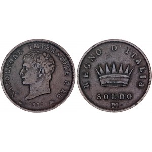 Italian States Kingdom of Napoleon 1 Soldo 1811 M