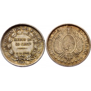 Bolivia 50 Centavos 1891 PTS CB