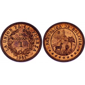Bolivia 1 Boliviano 1951 KN