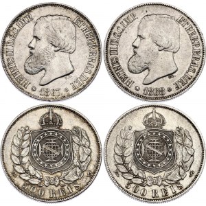 Brazil 2 x 500 Reis 1867 - 1868