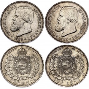 Brazil 2 x 500 Reis 1888 - 1889