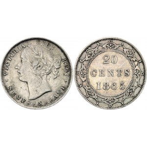 Canada Newfoundland 20 Cents 1865