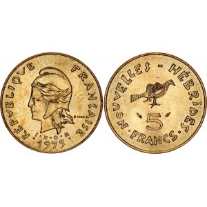 New Hebrides 5 Francs 1975