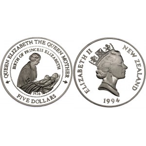 New Zealand 5 Dollars 1994