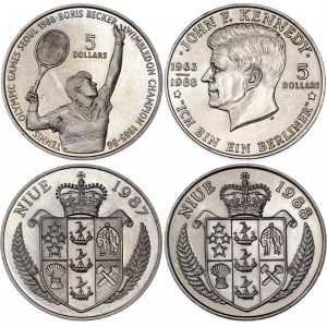 Niue 2 x 5 Dollars 1987 - 1988