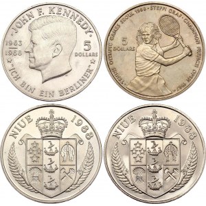 Niue 4 x 5 Dollars 1987 - 1988