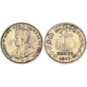 Ceylon 50 Cents 1917