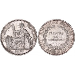 French Indochina 1 Piastre 1900 A