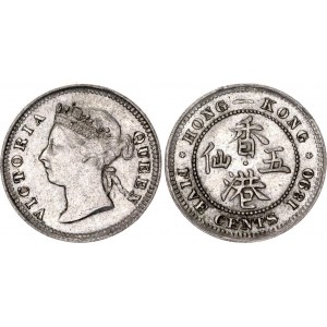 Hong Kong 5 Cents 1890