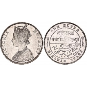India Bikanir 1 Rupee 1892