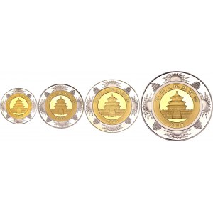 China Republic 50 - 100 - 200 - 500 Yuan 2009 Panda Lunar Gold Set