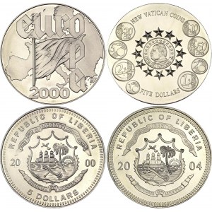 Liberia 2 x 5 Dollars 2000 - 2004
