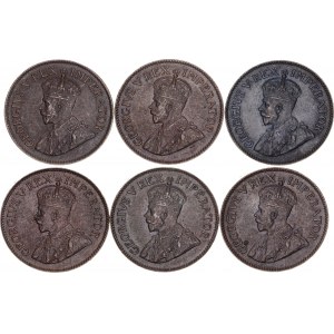 South Africa 6 x 1/4 Penny 1924 - 1935