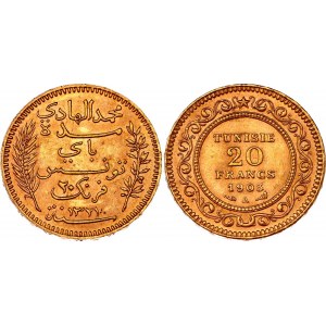 Tunisia 20 Francs 1903 AH 1321 A