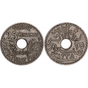 Tunisia 25 Centimes 1920 AH 1338