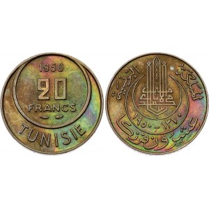 Tunisia 20 Francs 1950 AH 1370
