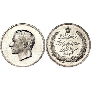 Iran Silver Medal Mohammad Reza Pahlavi - 25th Anniversary of Reign 1965 AH 1344