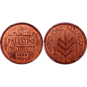Palestine 1 Mil 1944 PCGS MS64 RB