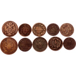 Austria - Hungary Lot of 10 Coins 1780 - 1868