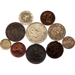 Belgium Lot of 10 Coins 18 - 20th Century