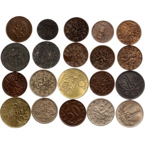 Czechoslovakia Lot of 20 Coins 1922 - 1991