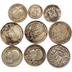 Europe Lot of 9 Coins 1866 - 1937