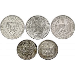 Germany - Weimar Republic Lot of 5 Coins 1924 - 1931
