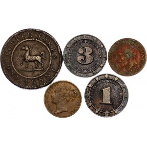 Great Britain Lot of 5 Tokens 1812 - 1968