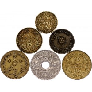 Lebanon Lot of 6 Coins 1924 - 1972