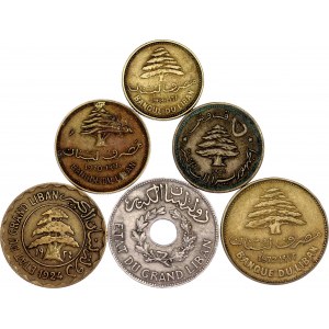 Lebanon Lot of 6 Coins 1924 - 1972