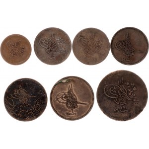 Ottoman Empire Lot of 7 Coins 1800 - 1900 th