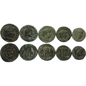 Roman Empire Lot of 5 Coins 306 - 337 AD