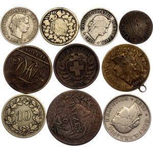 Switzerland Lot of 10 Coins 1769 - 1899