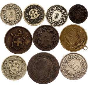 Switzerland Lot of 10 Coins 1769 - 1899