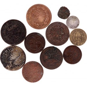 Tunisia Lot of 11 Coins 1800 - 1900 th